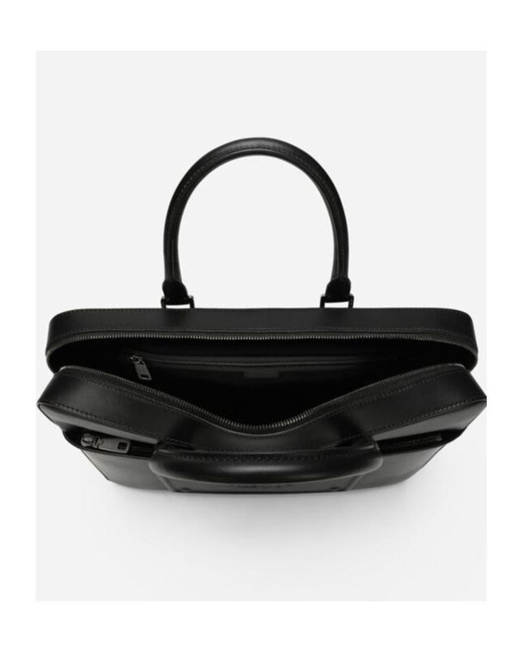 Dolce & Gabbana Black Milano Logo Tag Briefcase for men