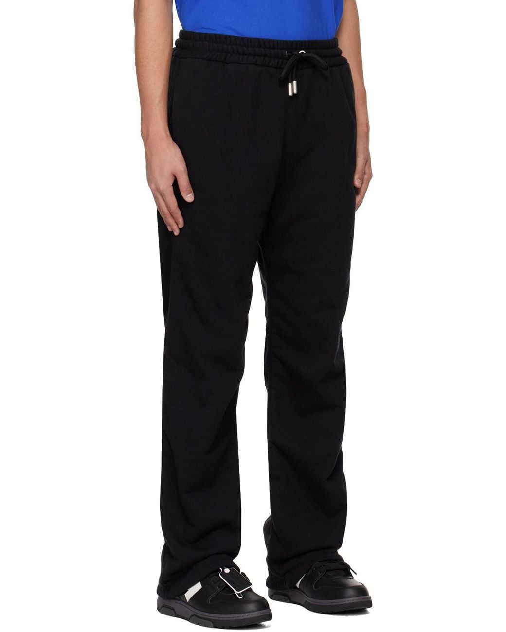 Off-White c/o Virgil Abloh Black Drawstring Straight Leg Trousers for men