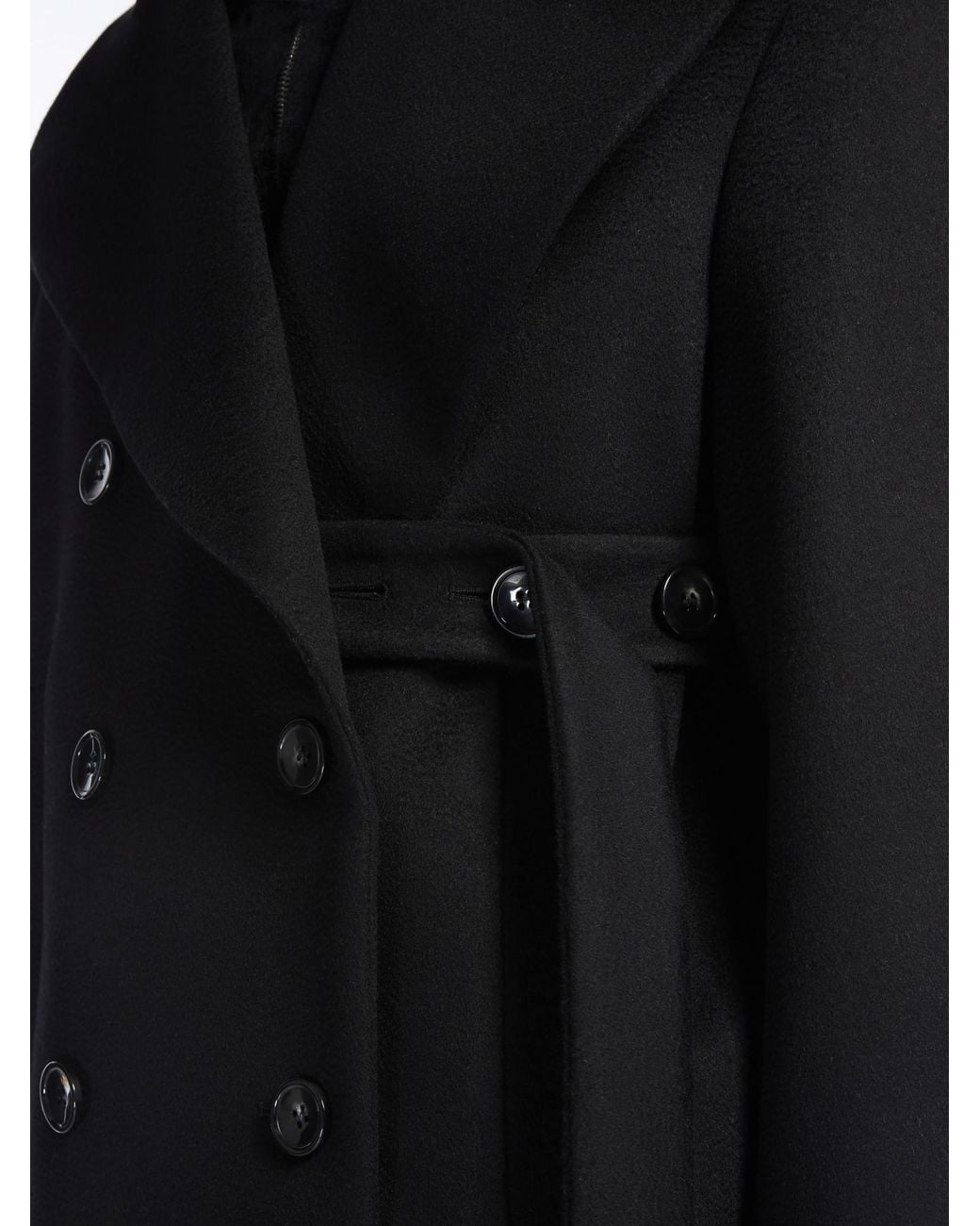 Sportmax Black Orchis Double-Breasted Belted Coat