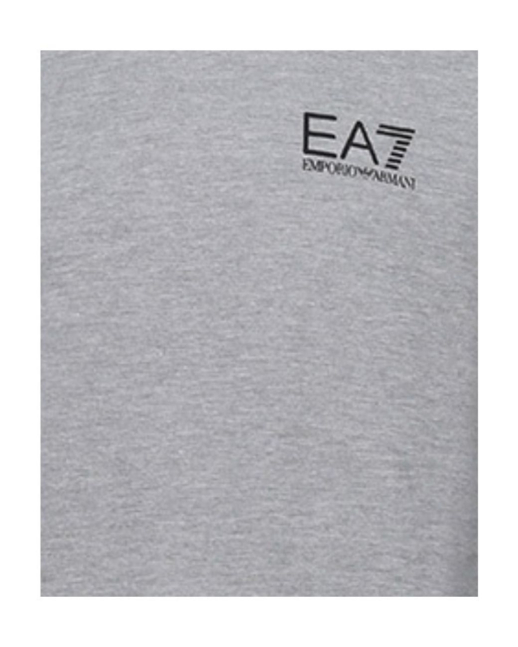 EA7 Gray Logo Round-Necked Sweater for men