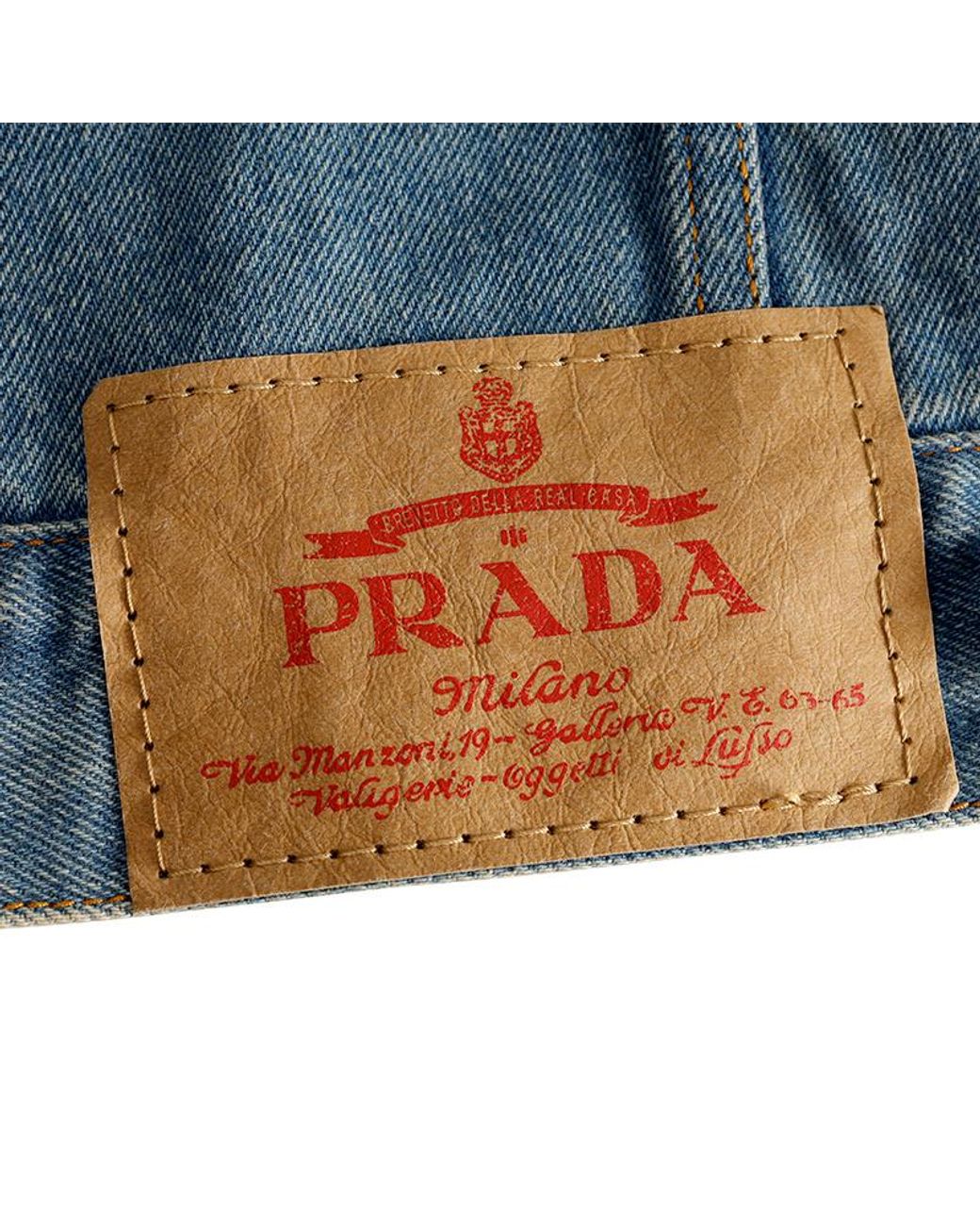 Prada Blue Long-Sleeved Denim Jacket for men