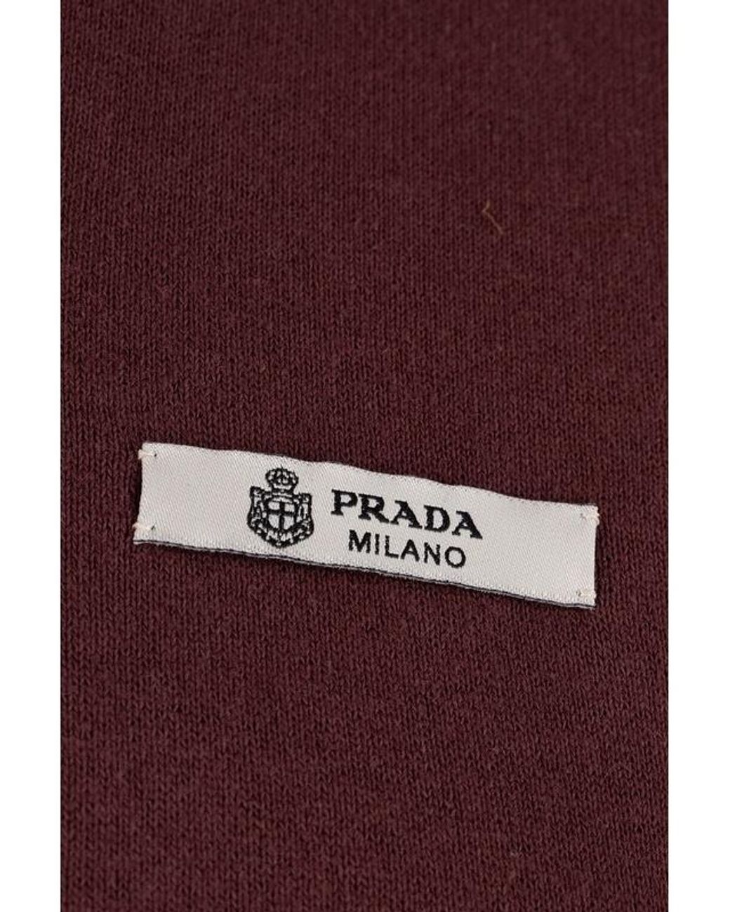 Prada Purple Cotton Long Sleeve Polo Shirt