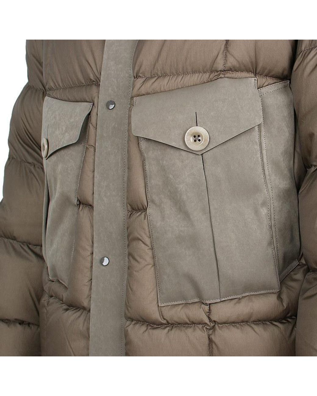 C P Company Gray Long-Sleeved Down Jacket for men