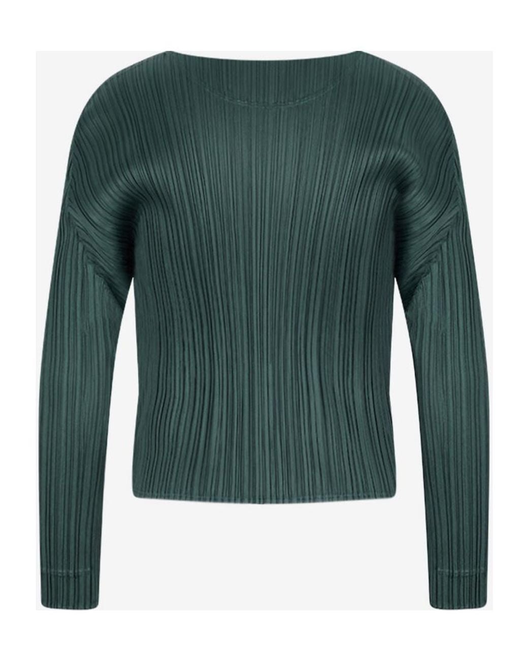 Pleats Please Issey Miyake Green Pleats Please Issey Miyake Monthly Colors: December Cardigan