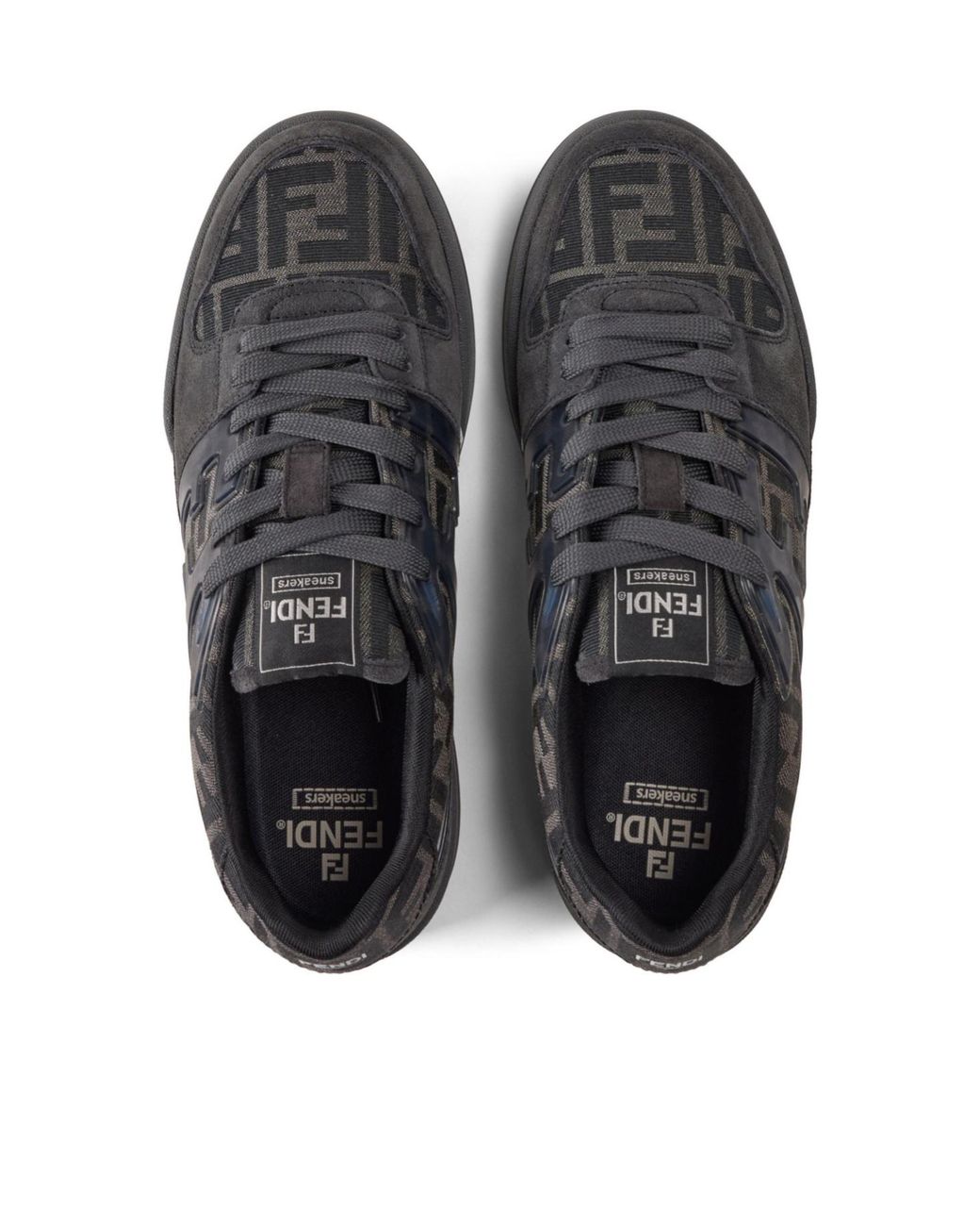 Fendi Gray Classic Lowtop Sneakers for men
