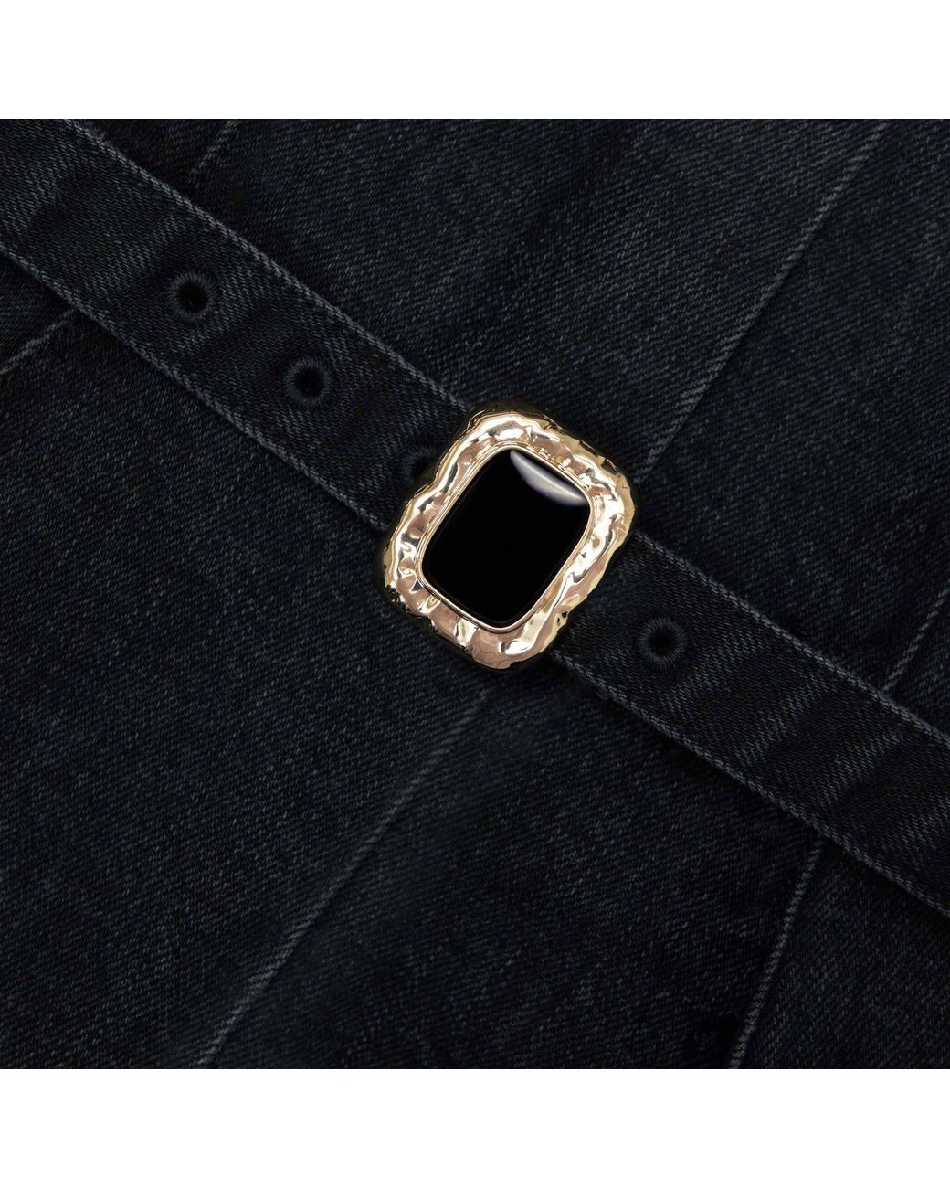 Self-Portrait Black Buckle-Detail Strapless Midi Dress