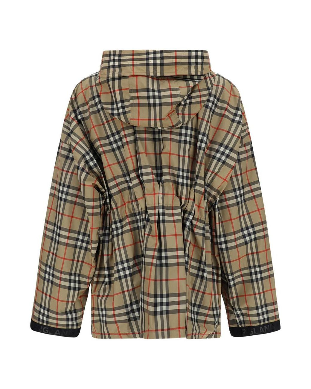 Burberry Brown Checked Drawstring Jacket