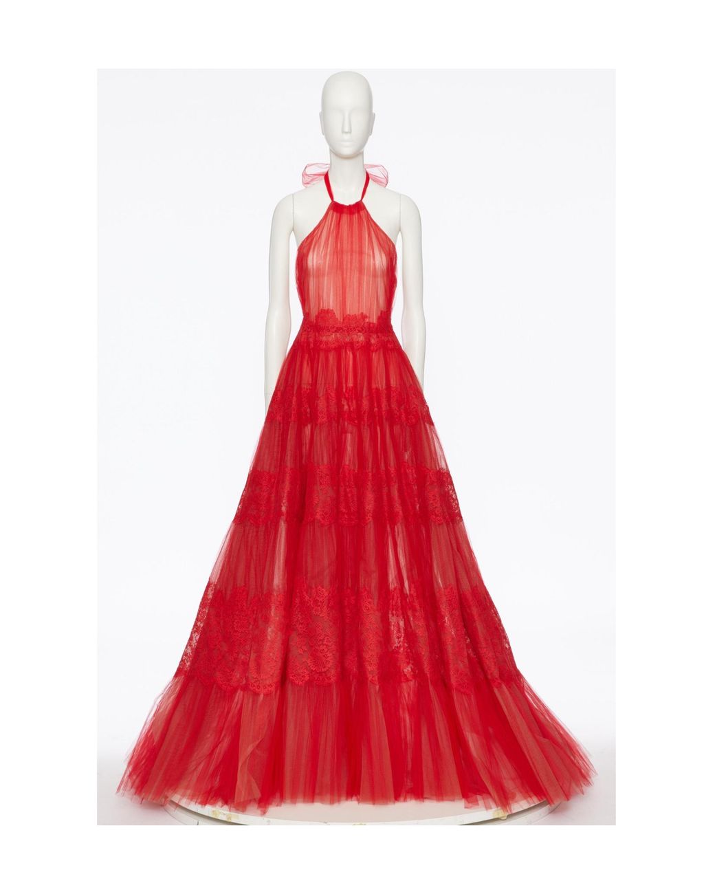 Valentino Red Neck-Hanging Dress