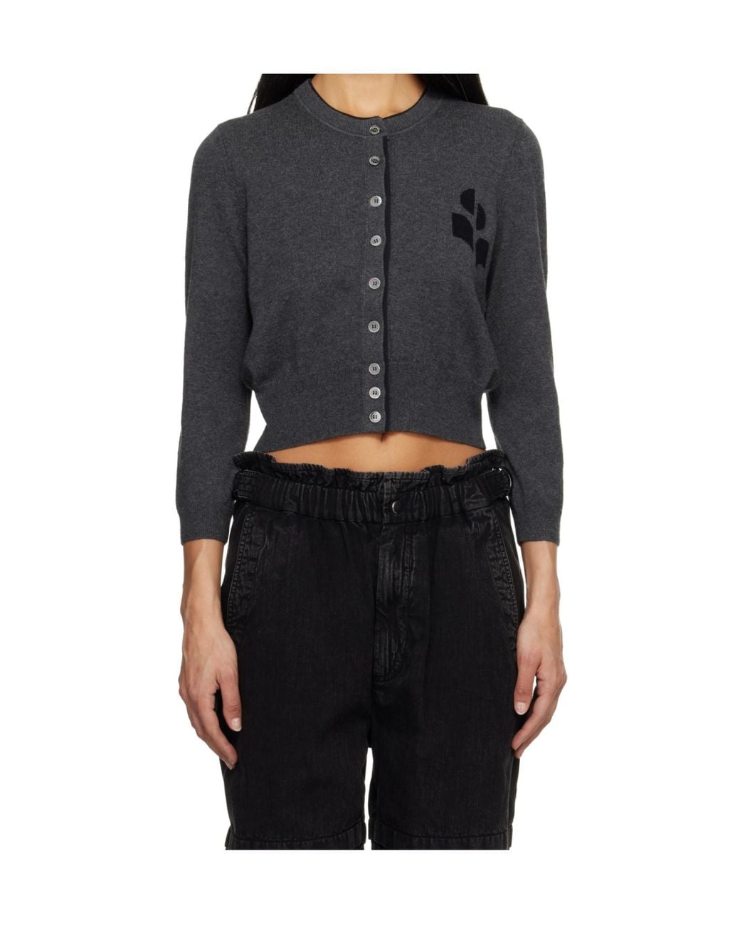 Isabel Marant Black Isabel Marant Étoile Lona Crewneck Cardigan