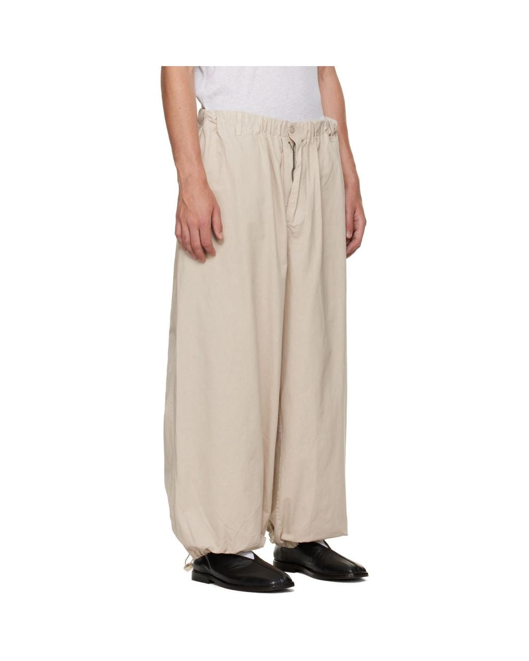 Entire studios Natural Pleated Casual Trousers for men