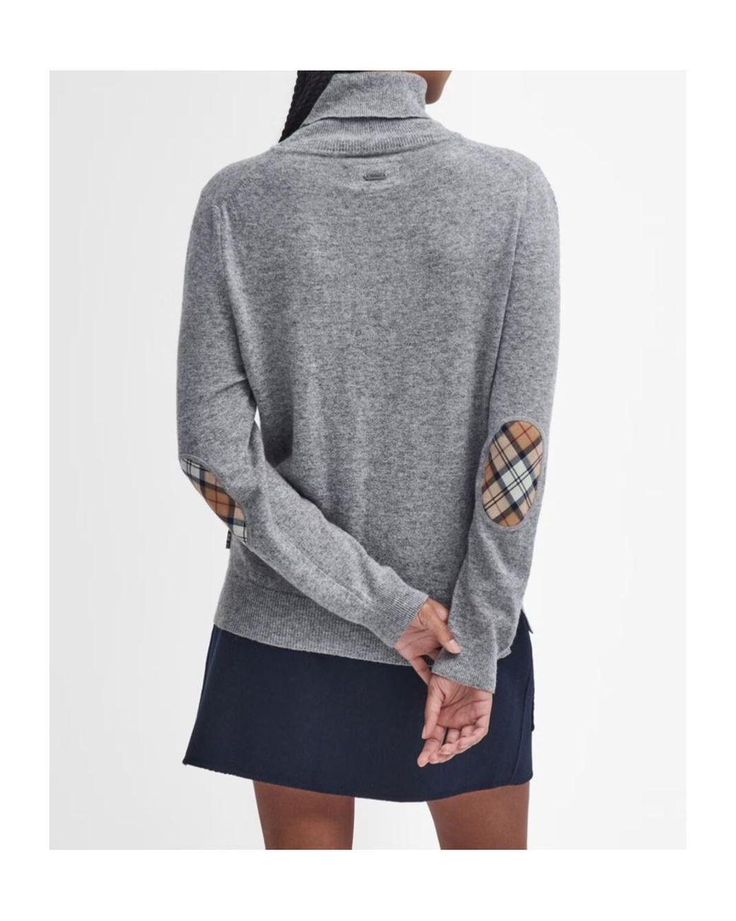 Barbour Gray Pendle Roll-Neck Jumper
