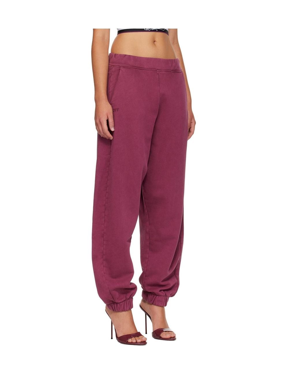 Off-White c/o Virgil Abloh Red Off Stamp Balloon Leg Sweatpants