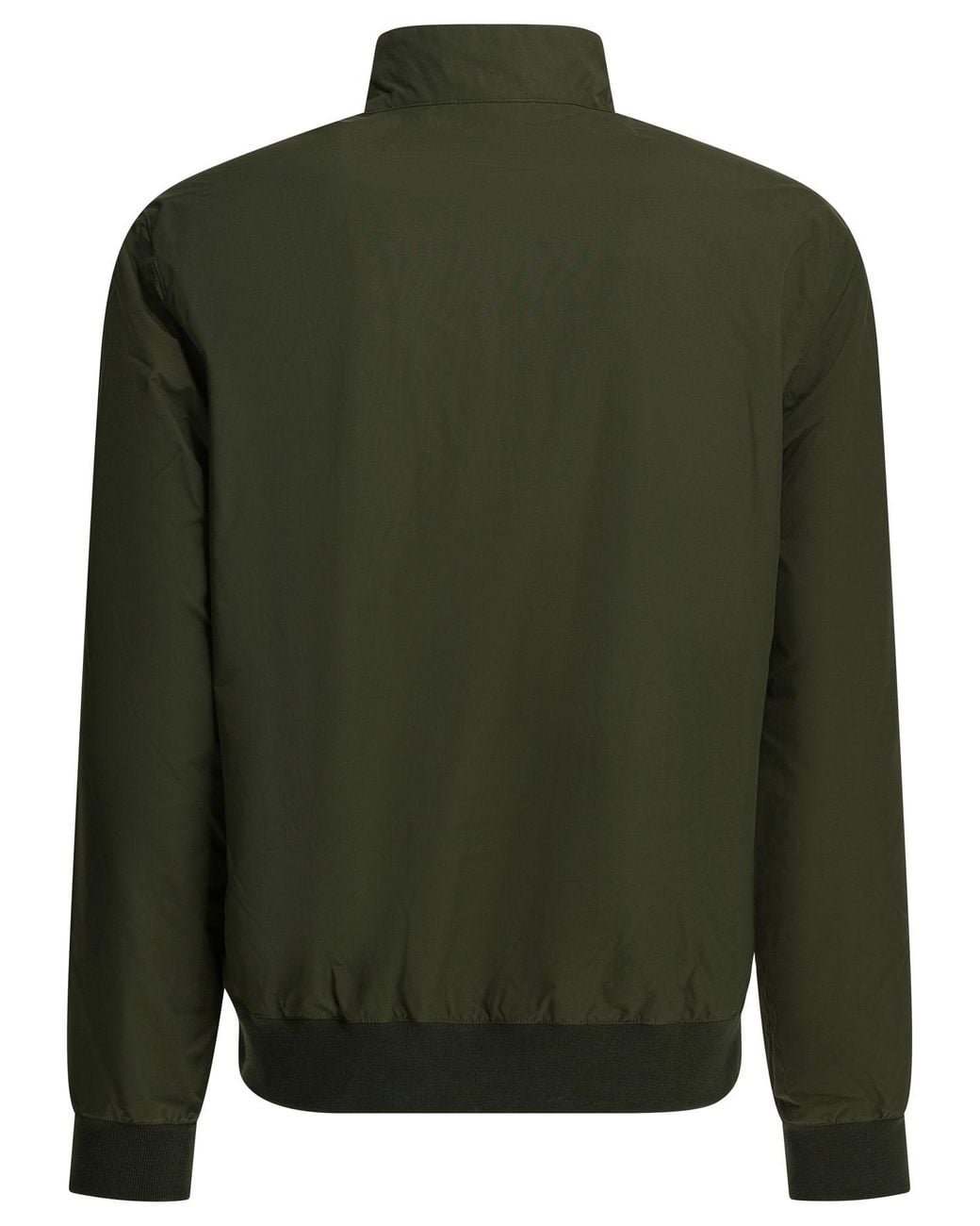 Barbour Green Stand Collar Zip Bomber Jacket for men