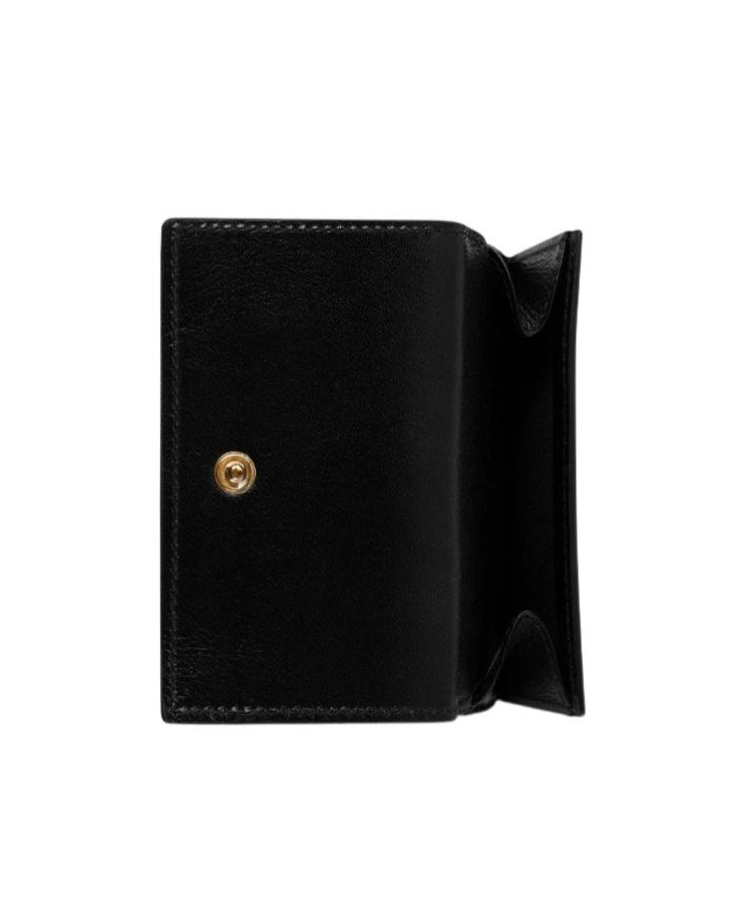 Gucci Black Horsebit Web Small Tri-Fold Wallet