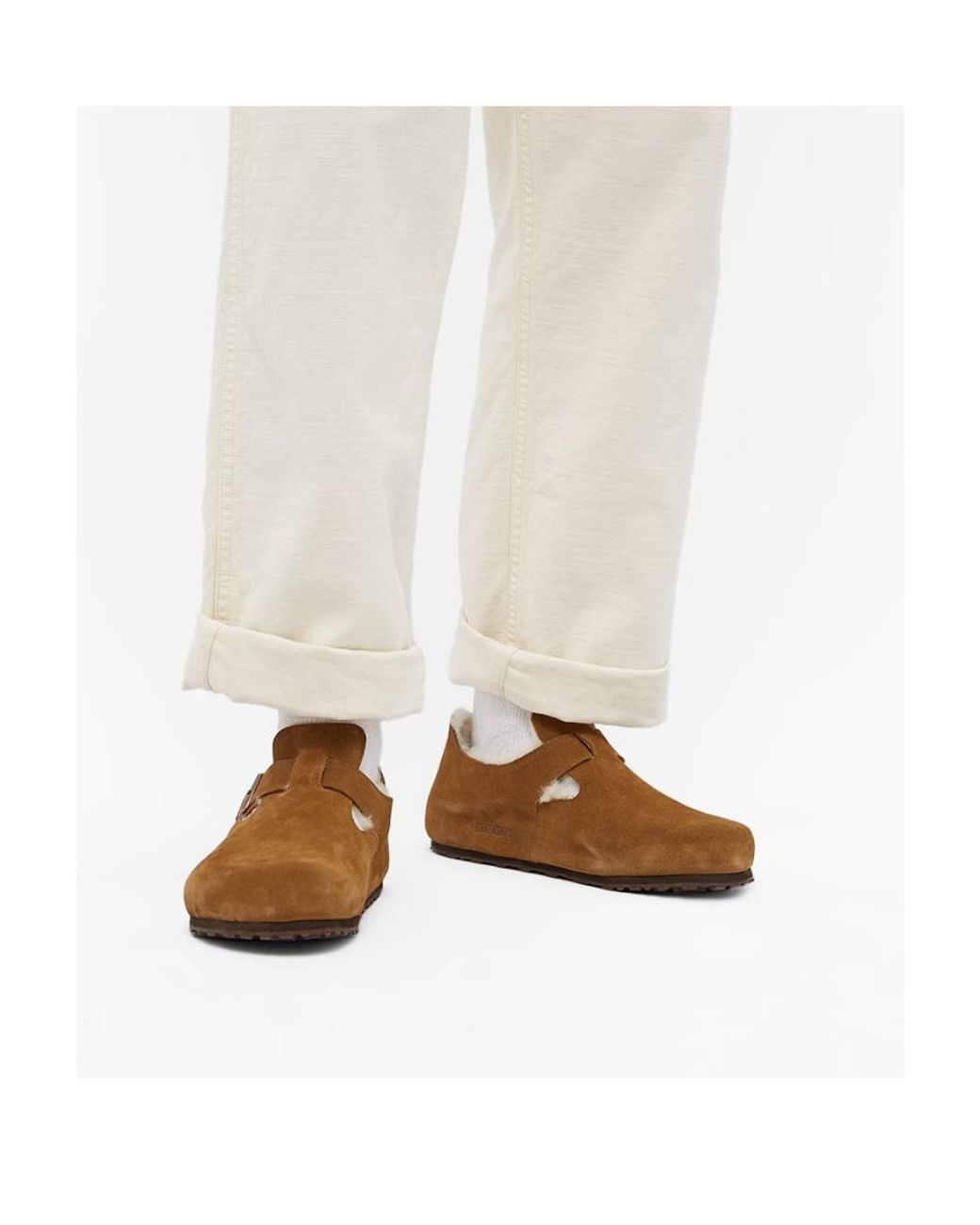 Birkenstock Brown London Shearling Clogs for men