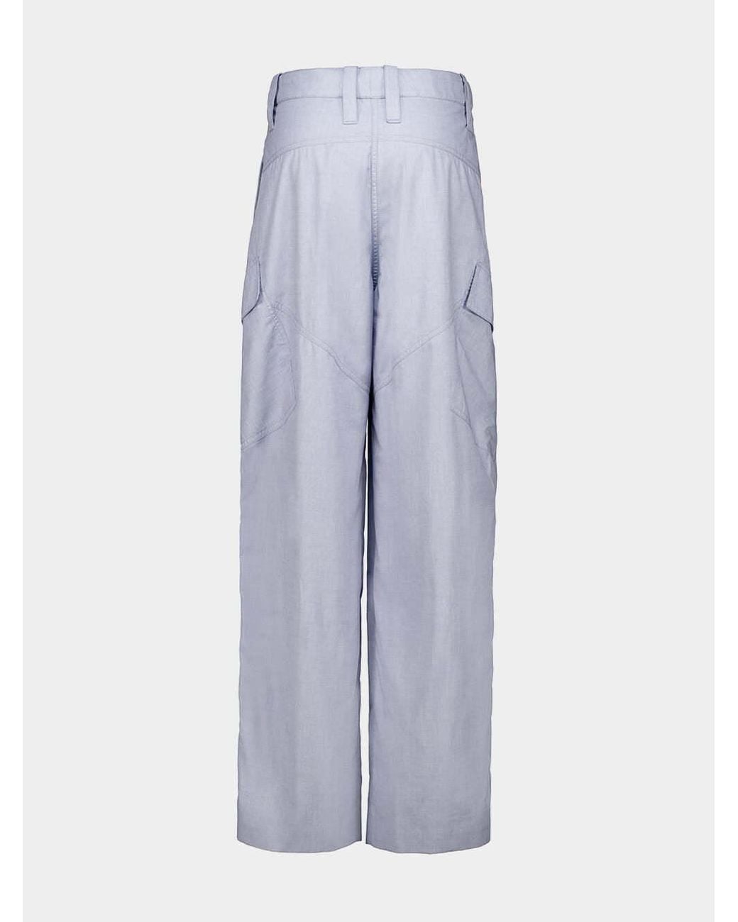 Stella McCartney Purple Layered Chambray Cargo Trousers