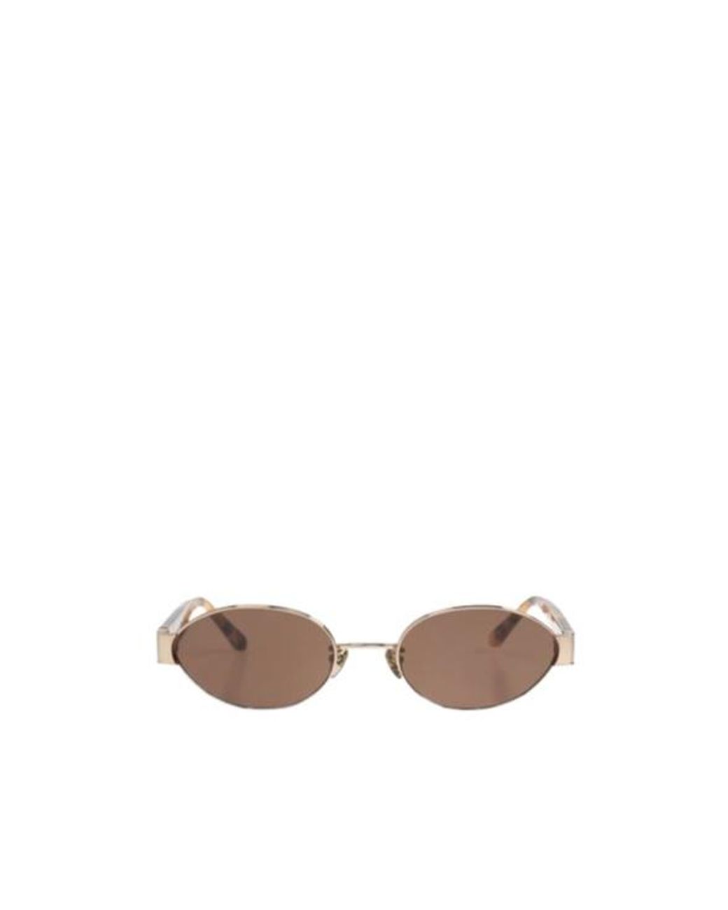 Linda Farrow White Sadie Oval Frame Sunglasses