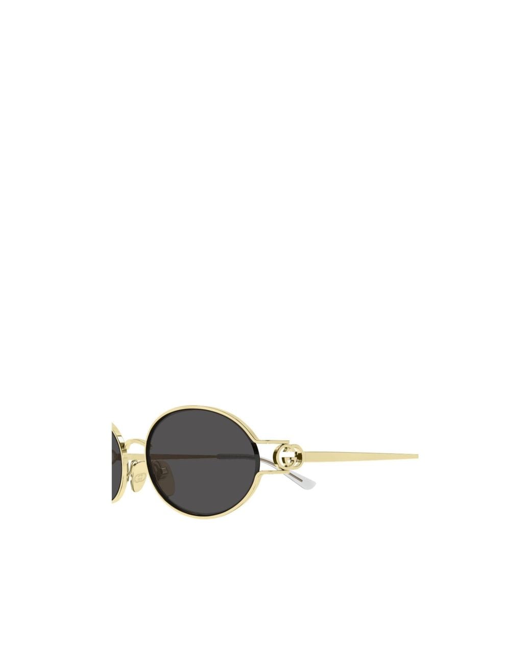 Gucci White Eyewear Oval Frame Sunglasses