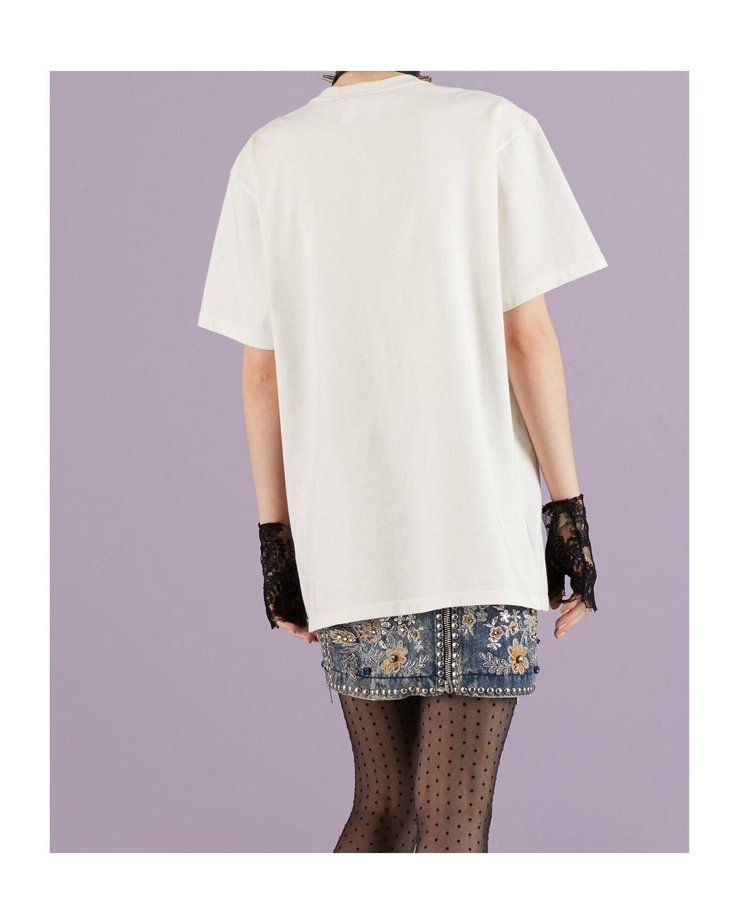 Gucci White Sequin-Embellished Short-Sleeve T-Shirt