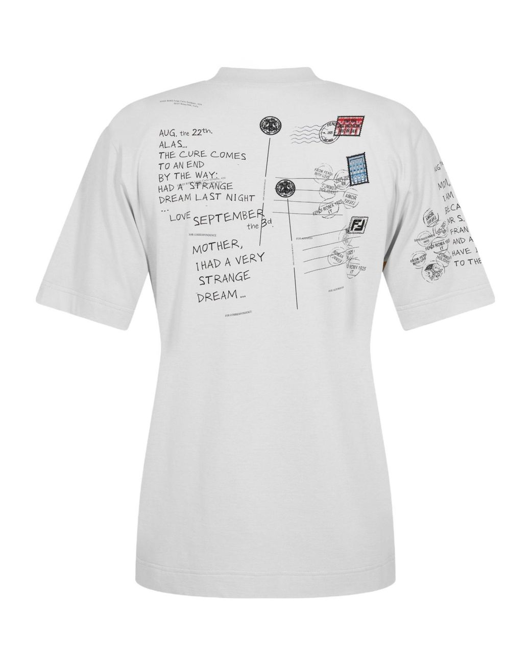 Fendi White Postcardprint Tshirt for men