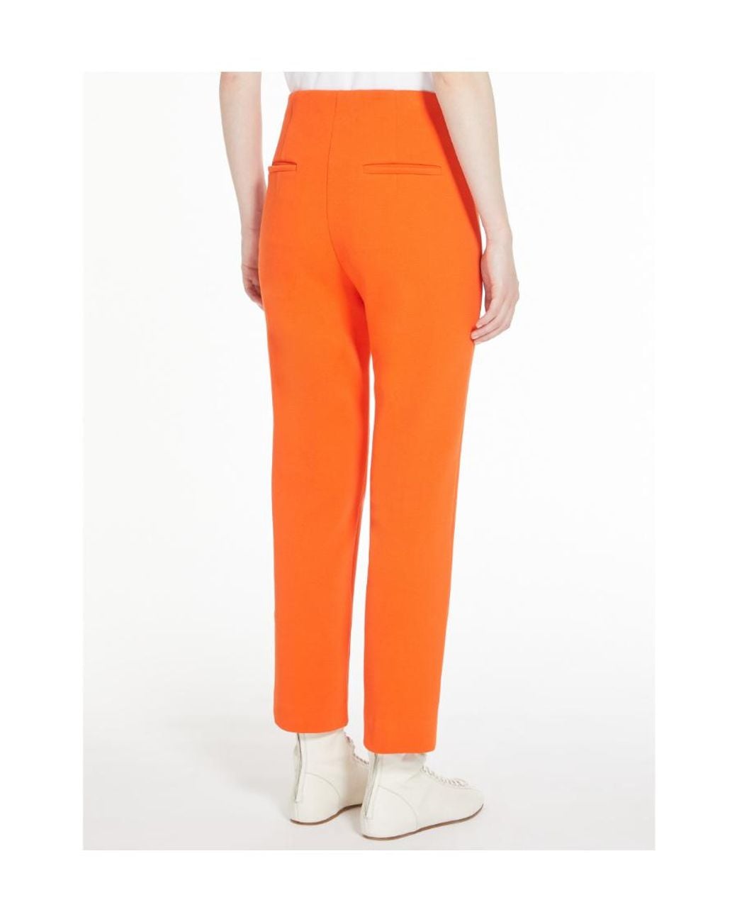 Sportmax Orange Mid-Rise Cropped Trousers