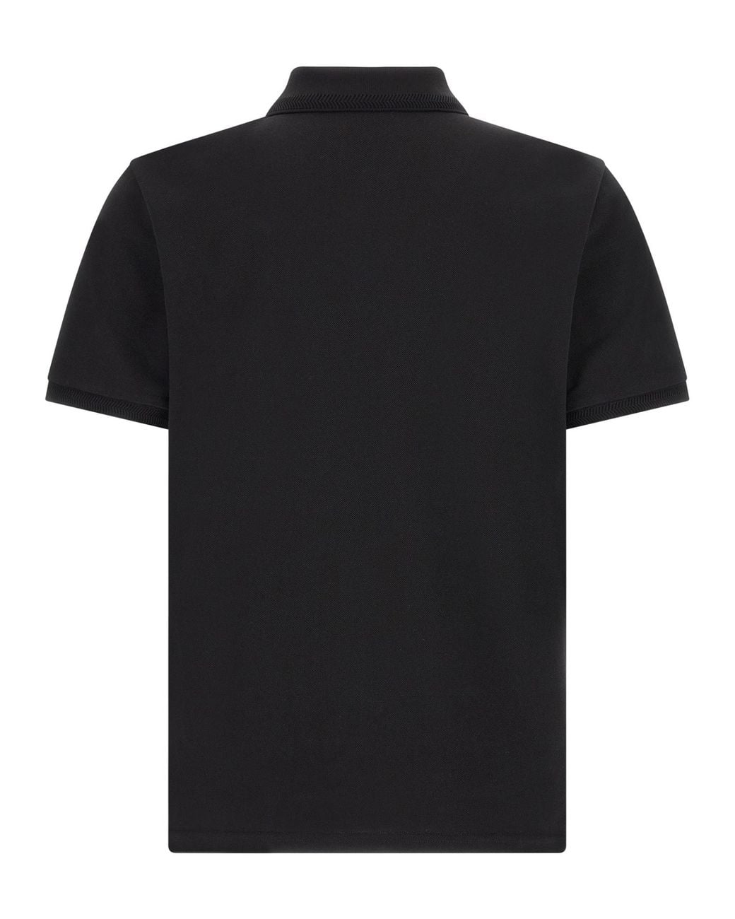 Moncler Black Logo Patch Short-Sleeved Polo Shirt for men