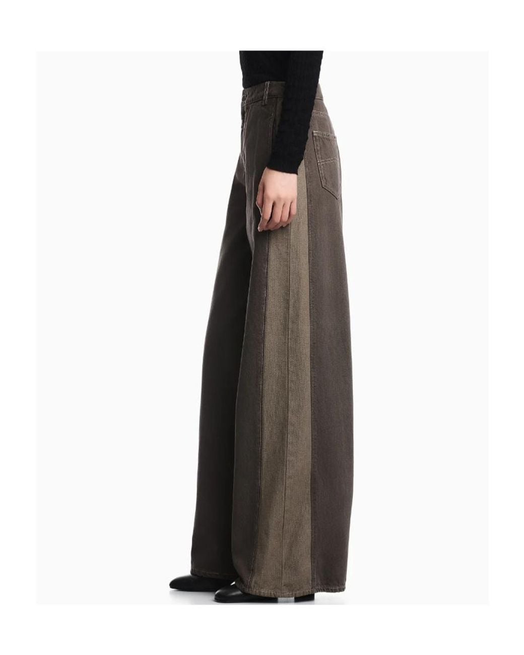 Emporio Armani Gray Five-Pocket Wide-Leg Jeans