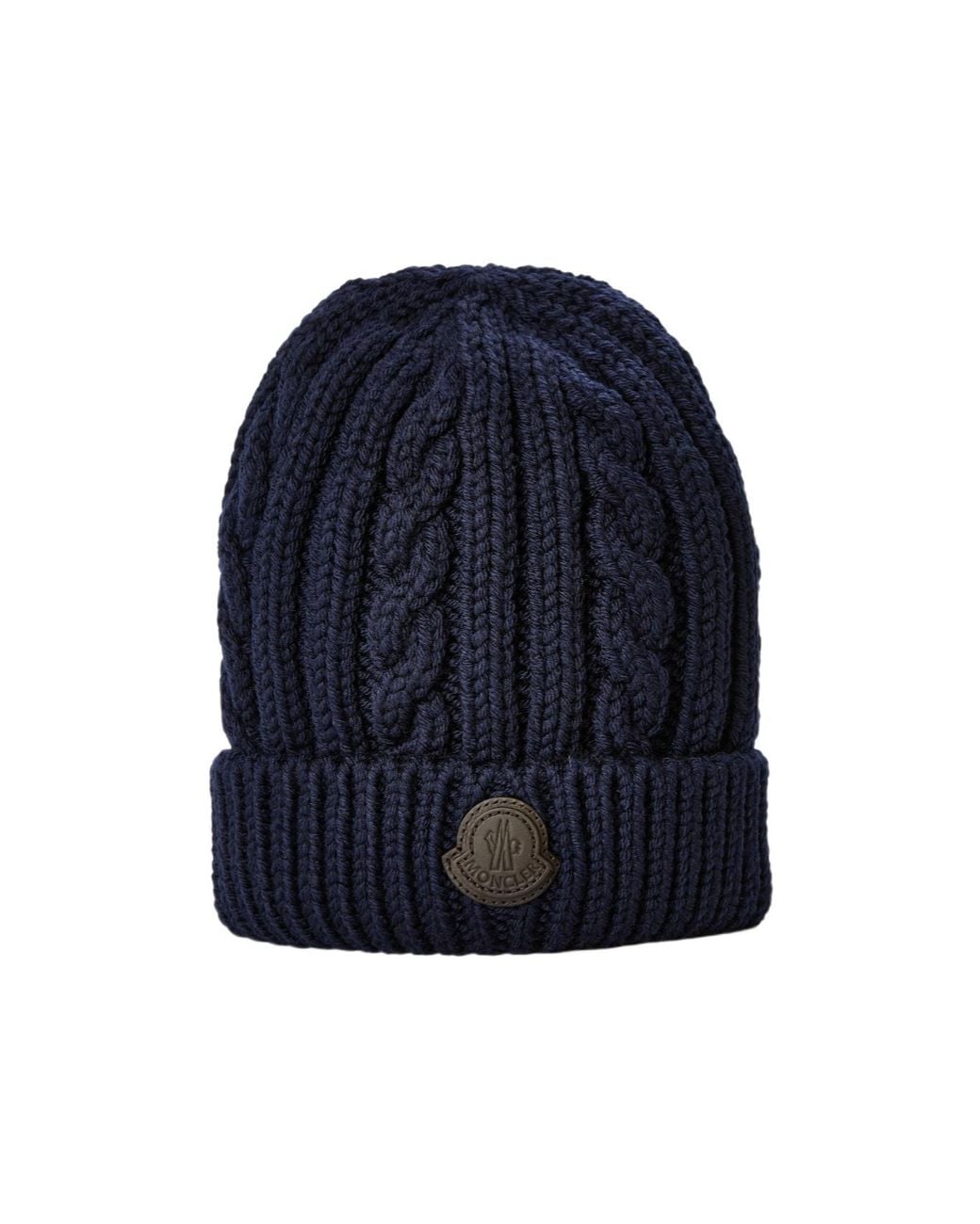 Moncler Blue Cable Knit Beanie for men