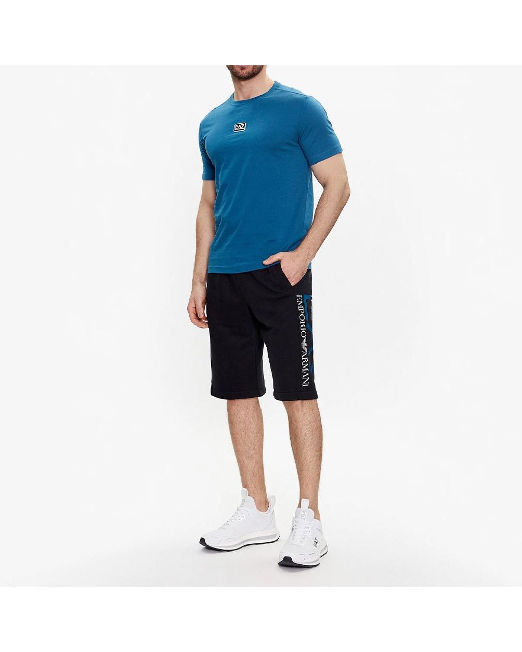 EA7 Blue Logo Short-Sleeved T-Shirt for men