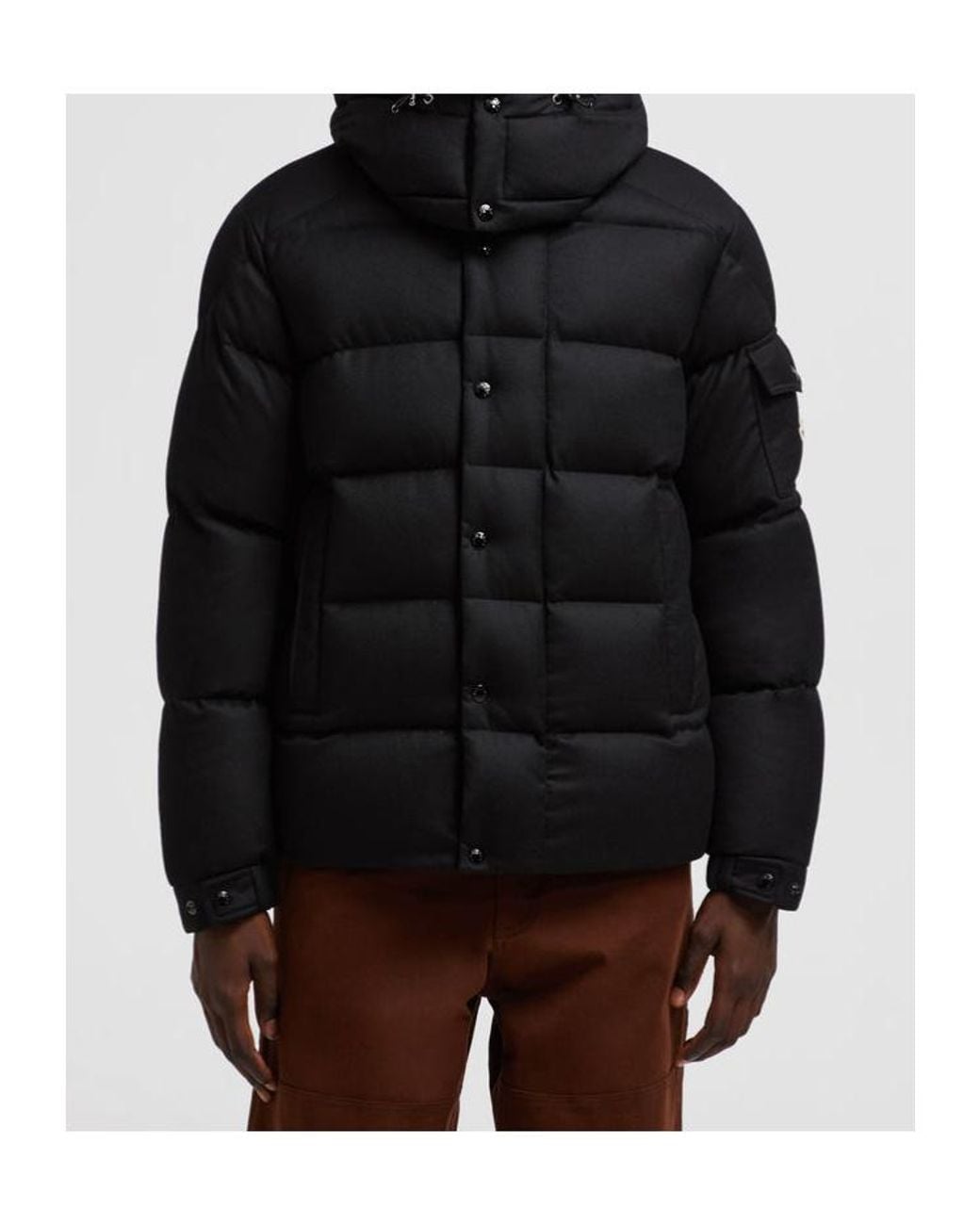 Moncler Black Vezere Button-Up Puffer Jacket for men