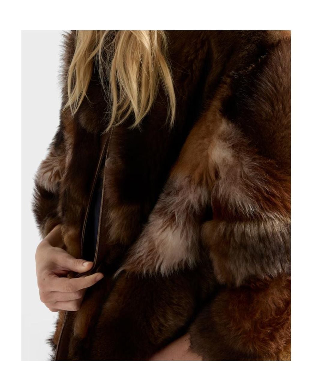 Prada Brown Patchwork Long Coat