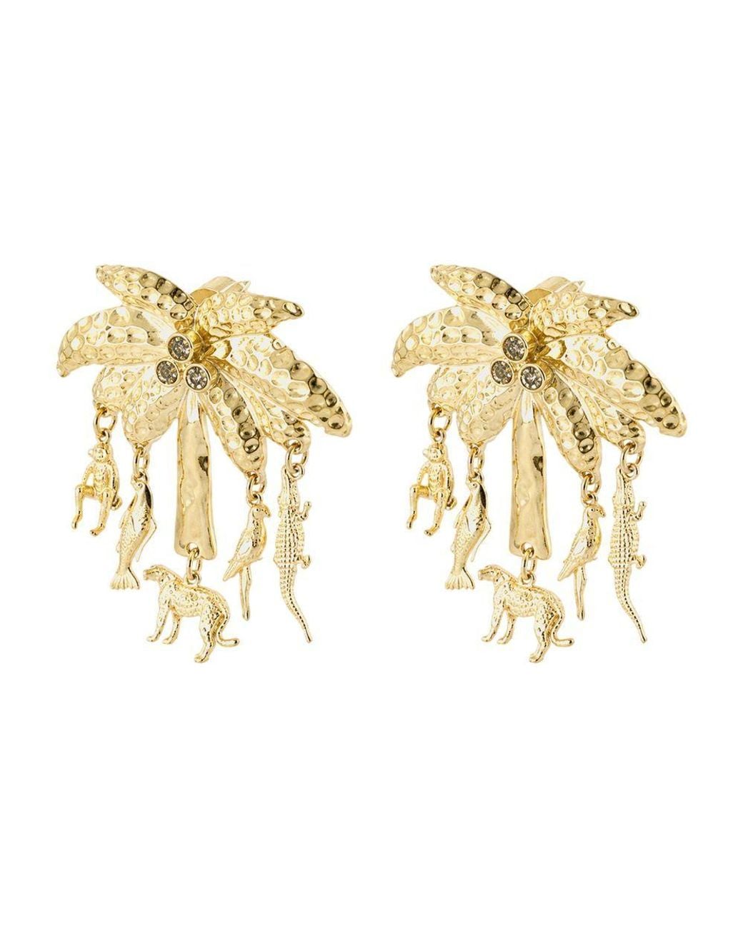 Jacquemus Metallic Les Boucles Palmier Charm Earrings