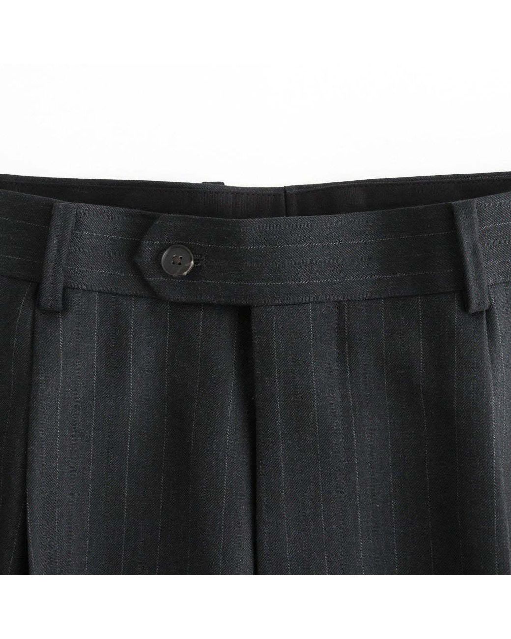 Auralee Black Bluefaced Two-Tuck Slacks for men