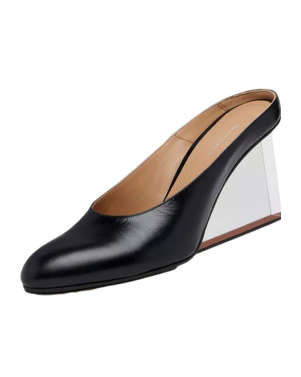 Maison Margiela Black Plexi Wedge Mules