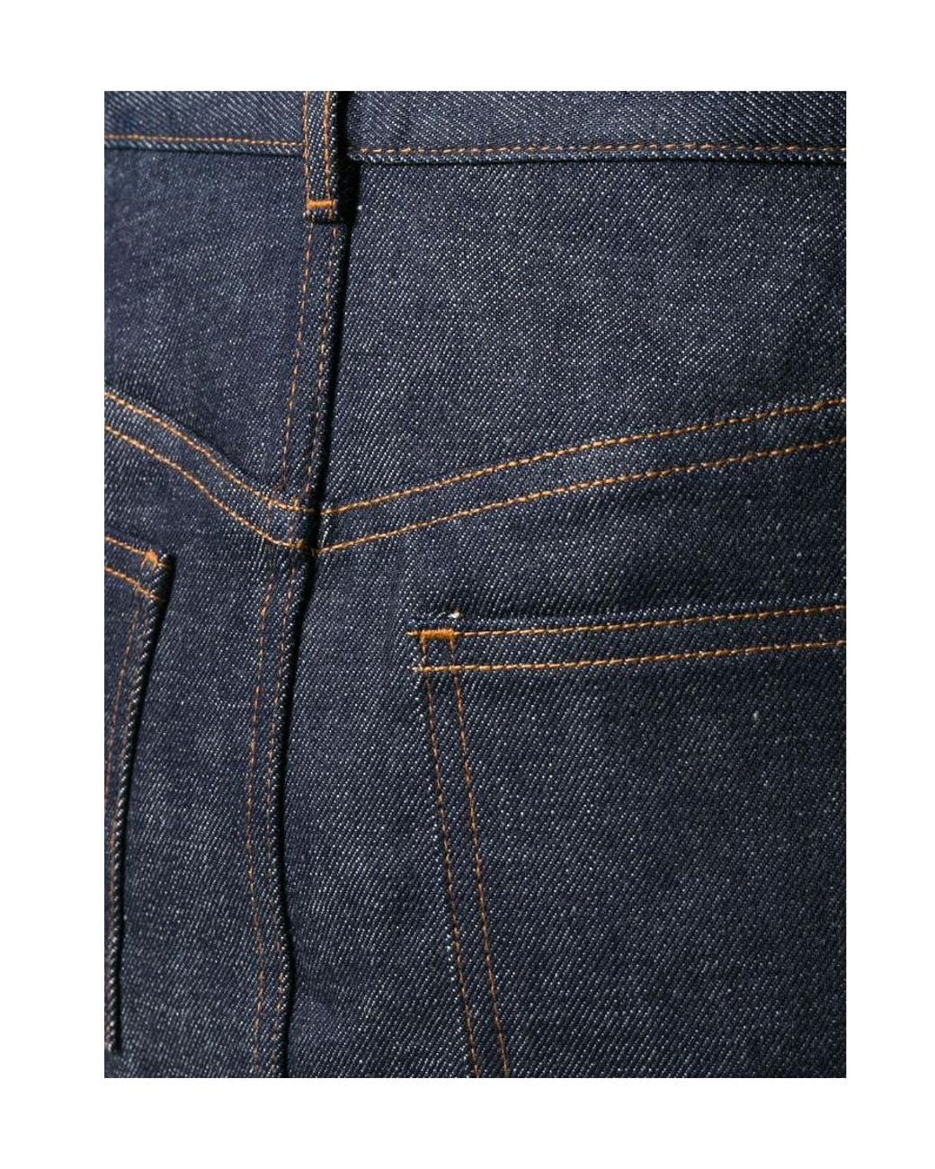 A.P.C. Blue High Waist Mini Denim Skirt