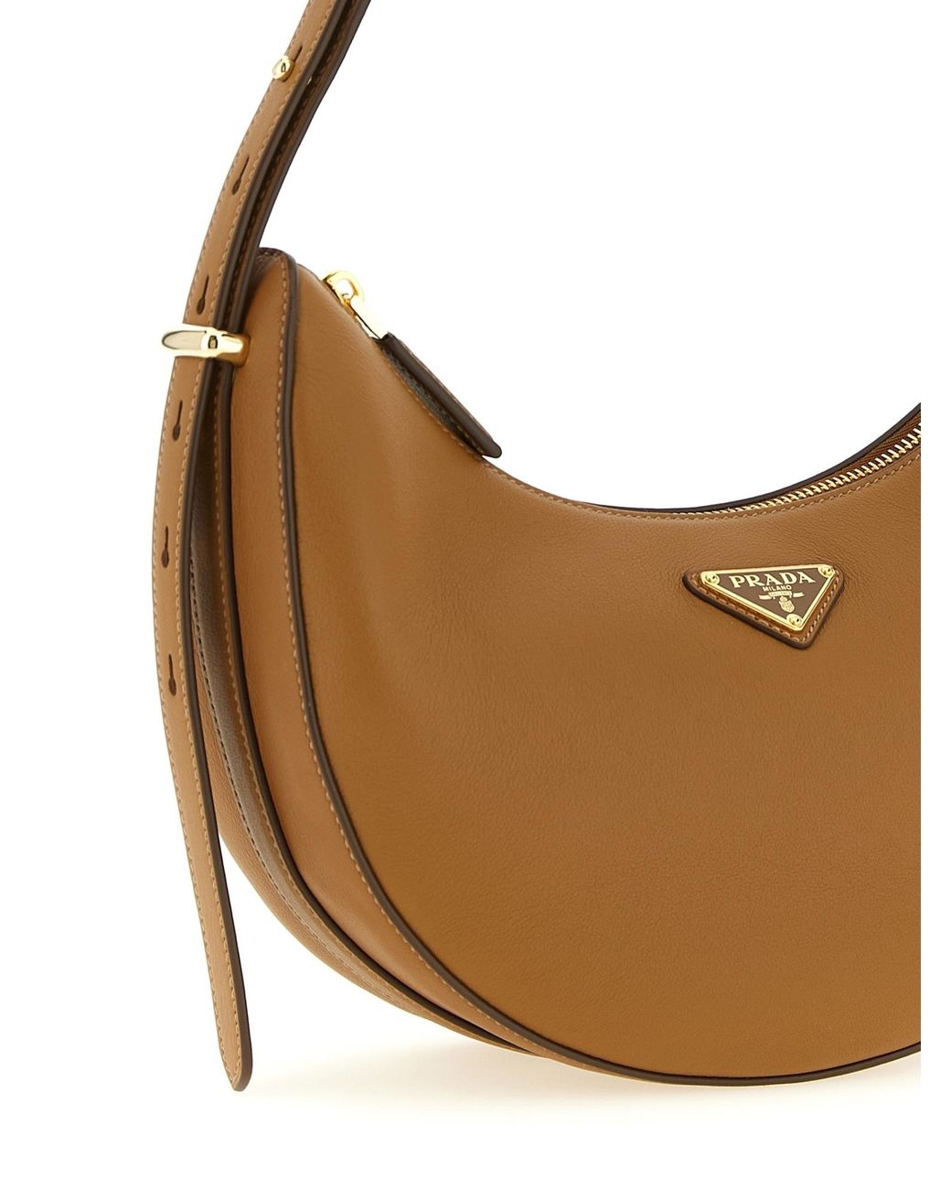 Prada White Arqué Calf Leather Shoulder Bag