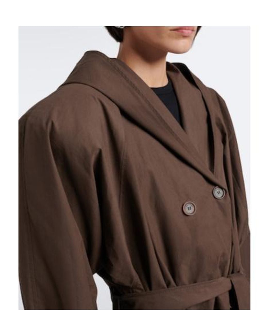 Magda Butrym Brown Belted Hooded Cotton Jacket