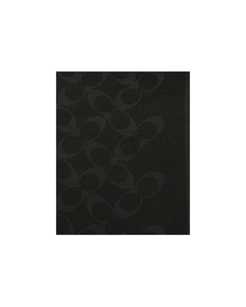 COACH Black Dark Pattern Monogram Fringed Long Scarf