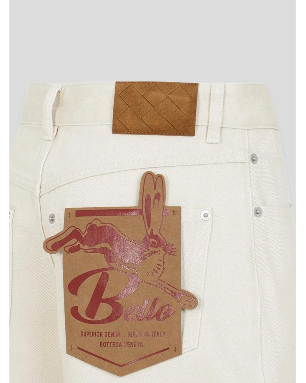 Bottega Veneta White Turned Up Hem Wide Leg Jeans