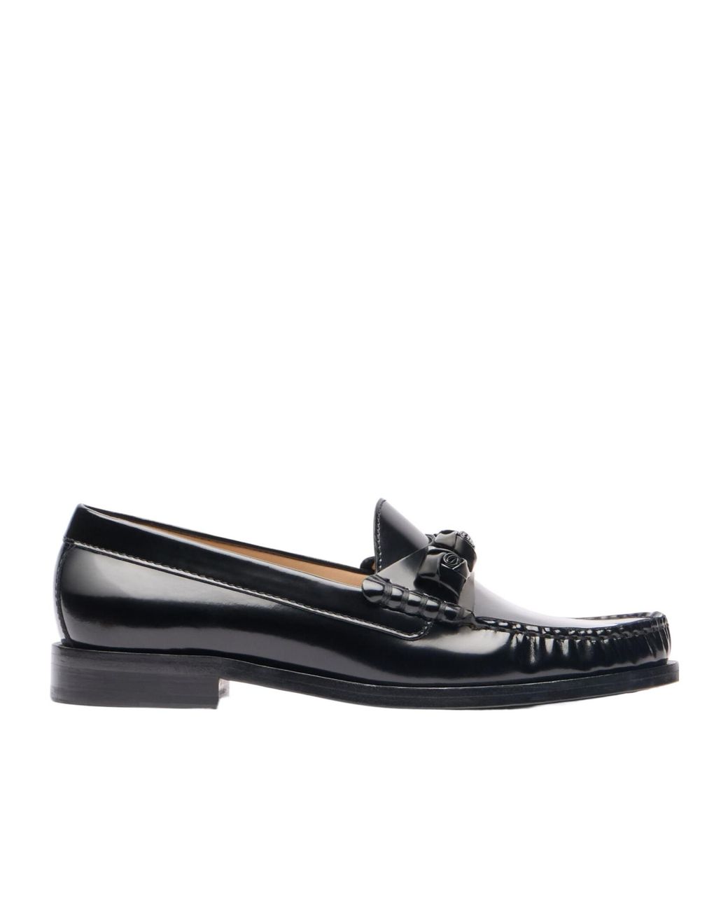 Stuart Weitzman Black Round Head Loafer Shoes