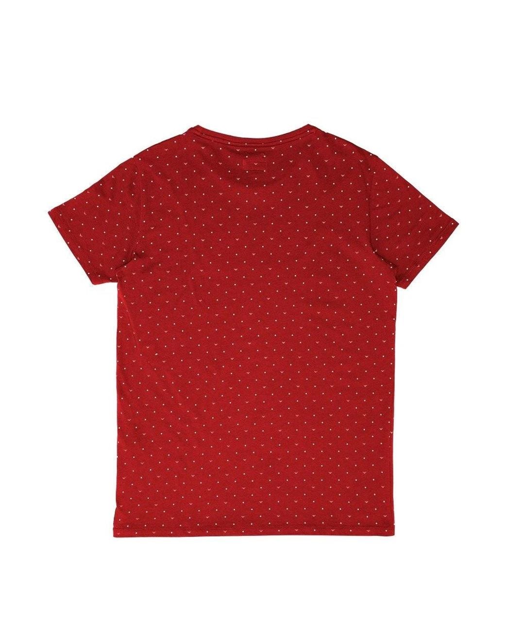Armani Jeans Red Round-Necked T-Shirt for men