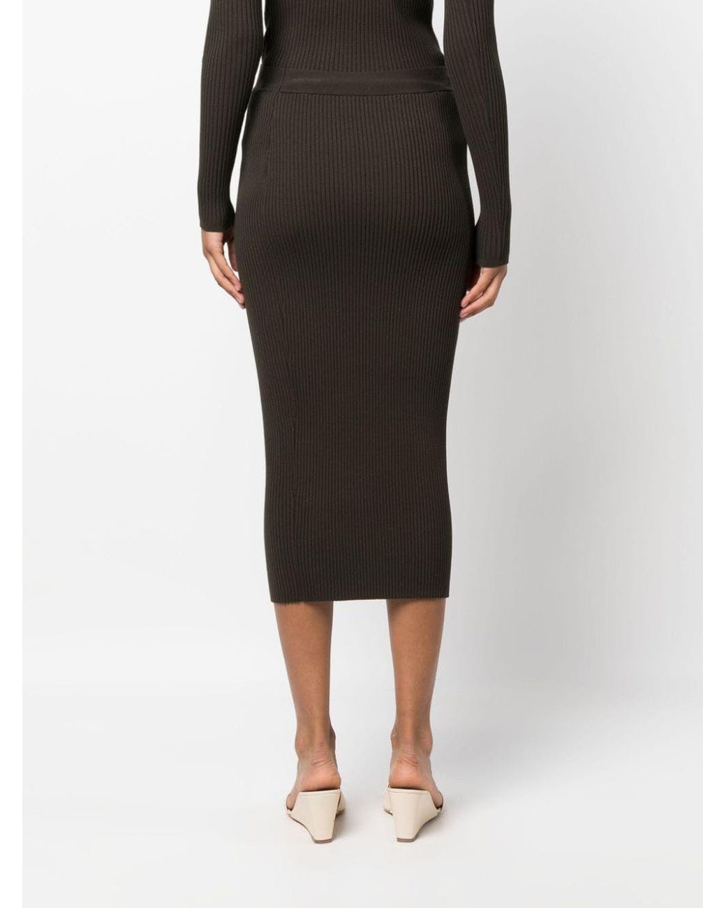 P.A.R.O.S.H. Black Ribbed Skirt