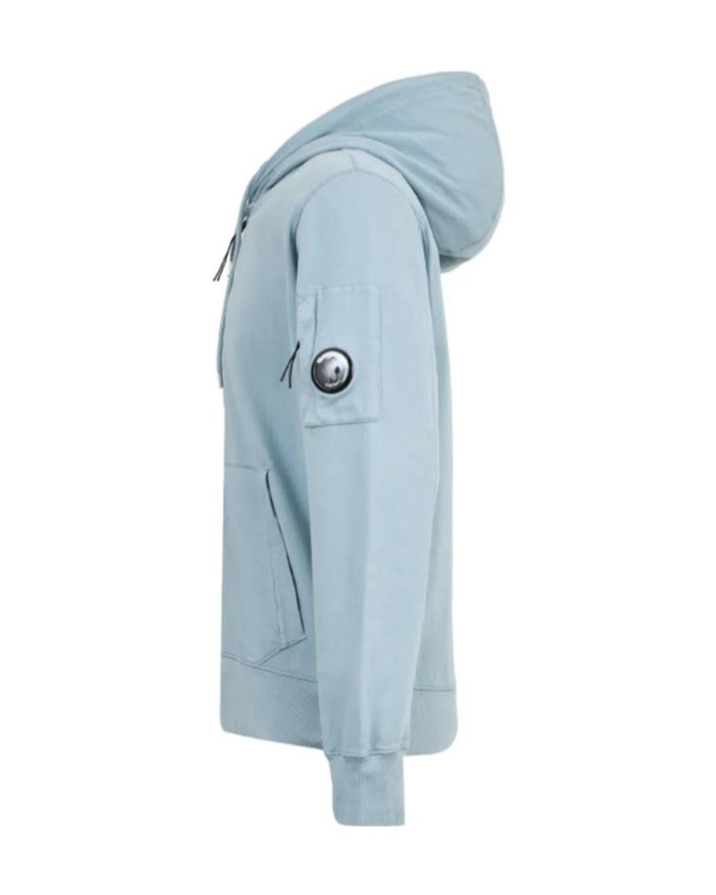 C P Company Blue Goggle Zip Hoodie for men
