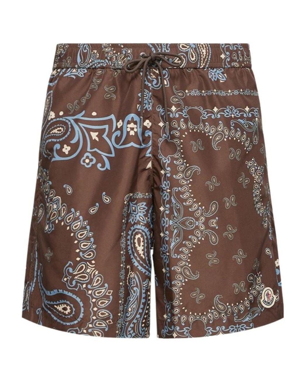 Moncler Brown Floral Swim Shorts for men