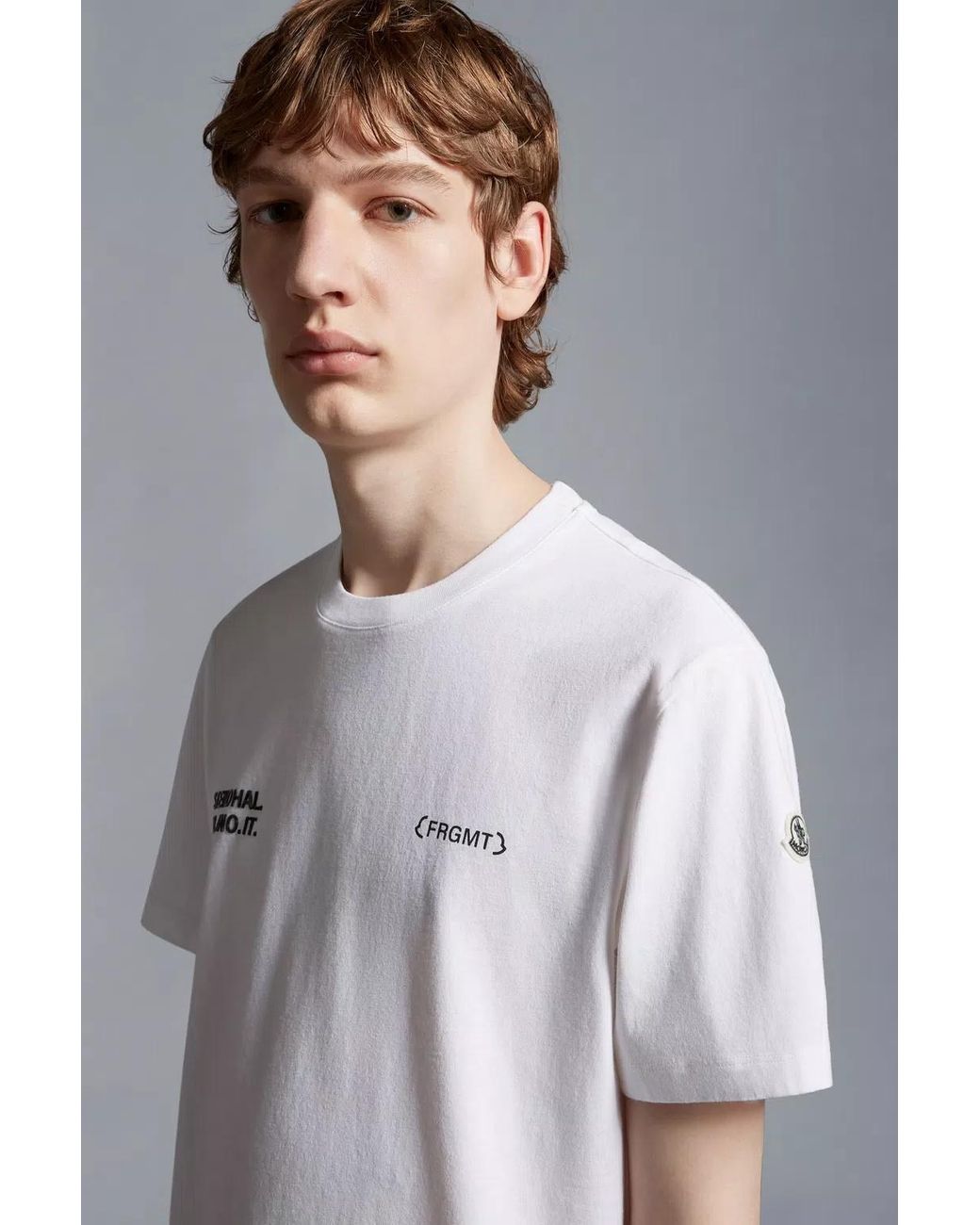 Moncler White Logo Motif T-Shirt for men