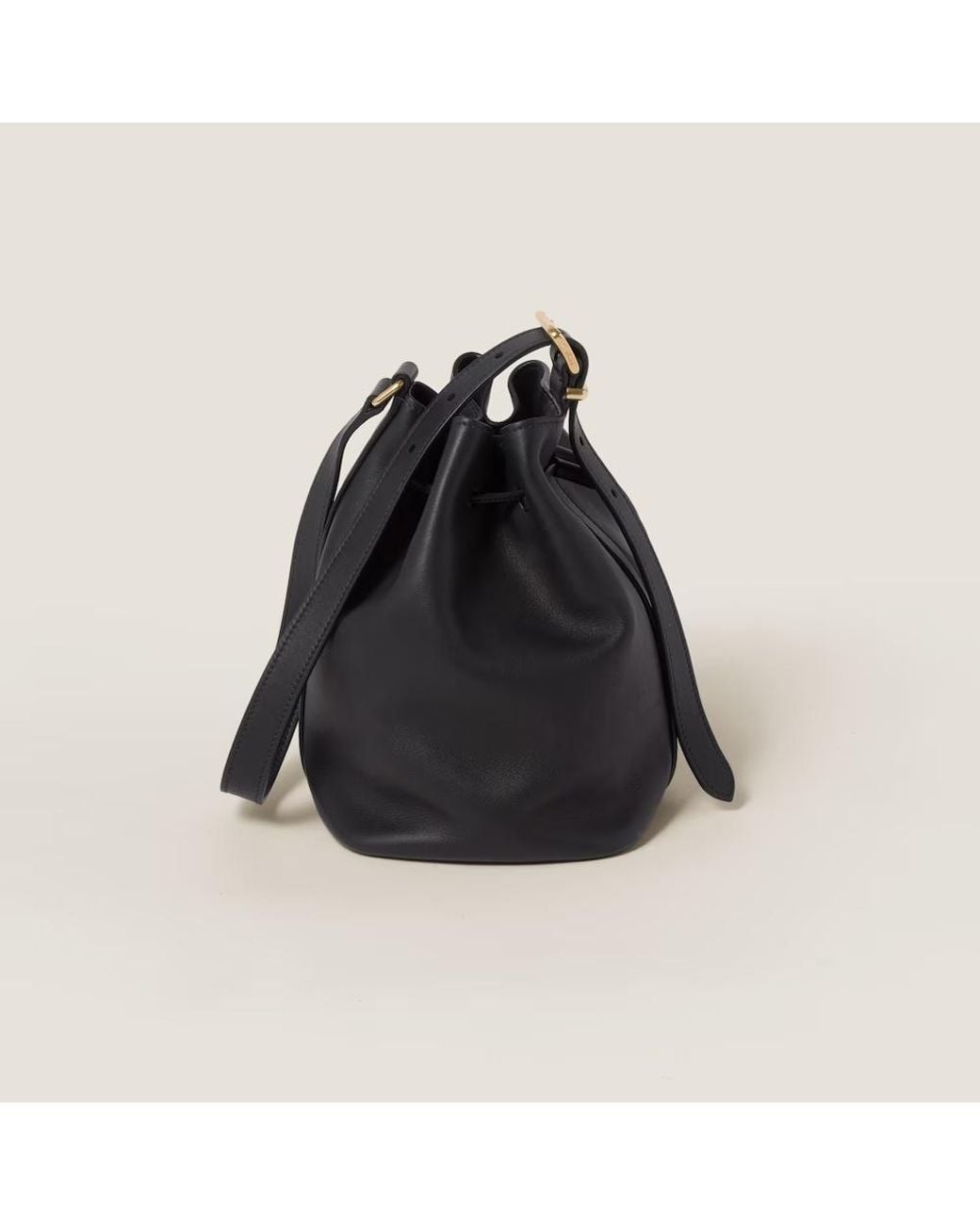 Miu Miu Black Leather Bucket Bag