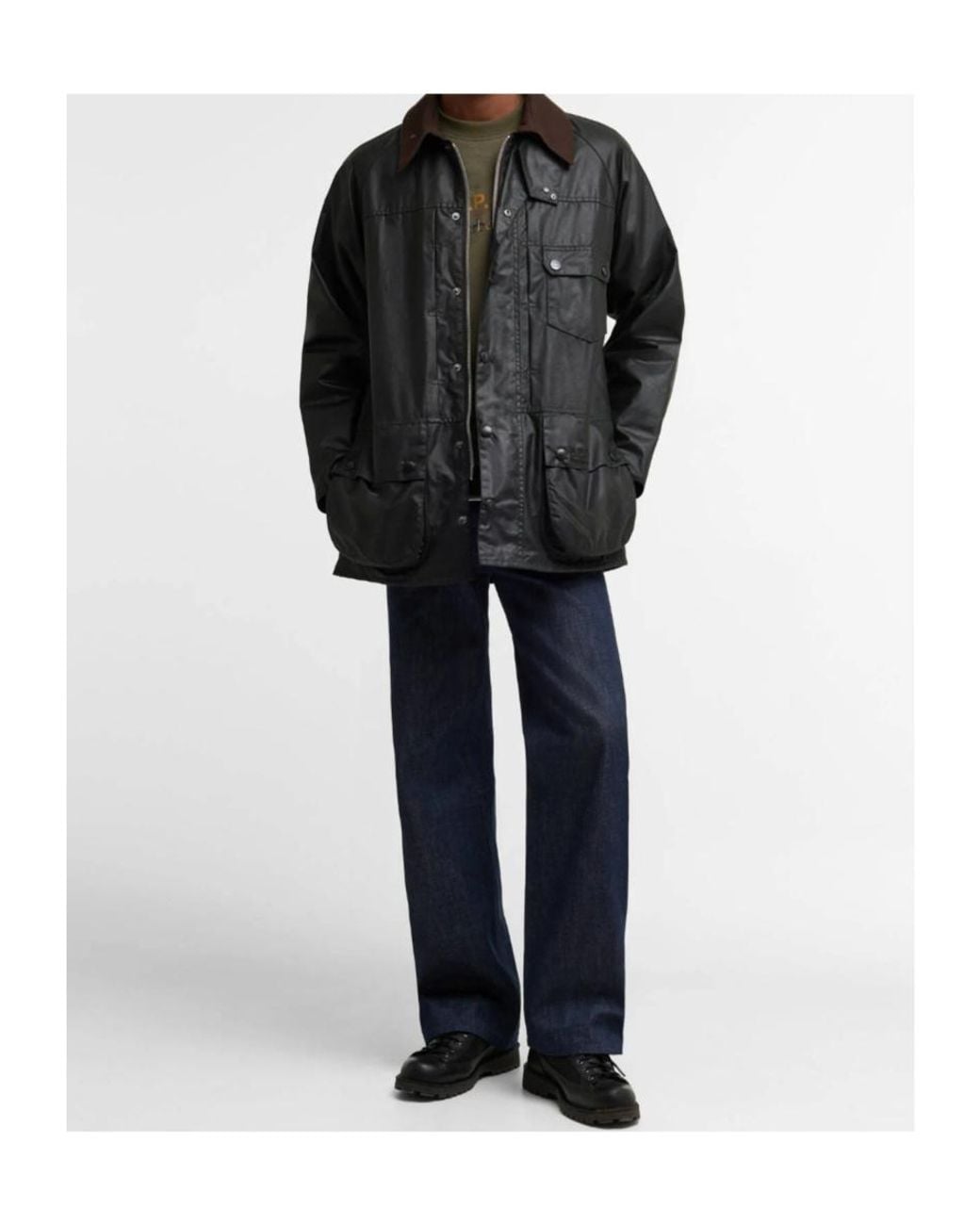Barbour Black X A.P.C. Beaufort Waxed Jacket for men