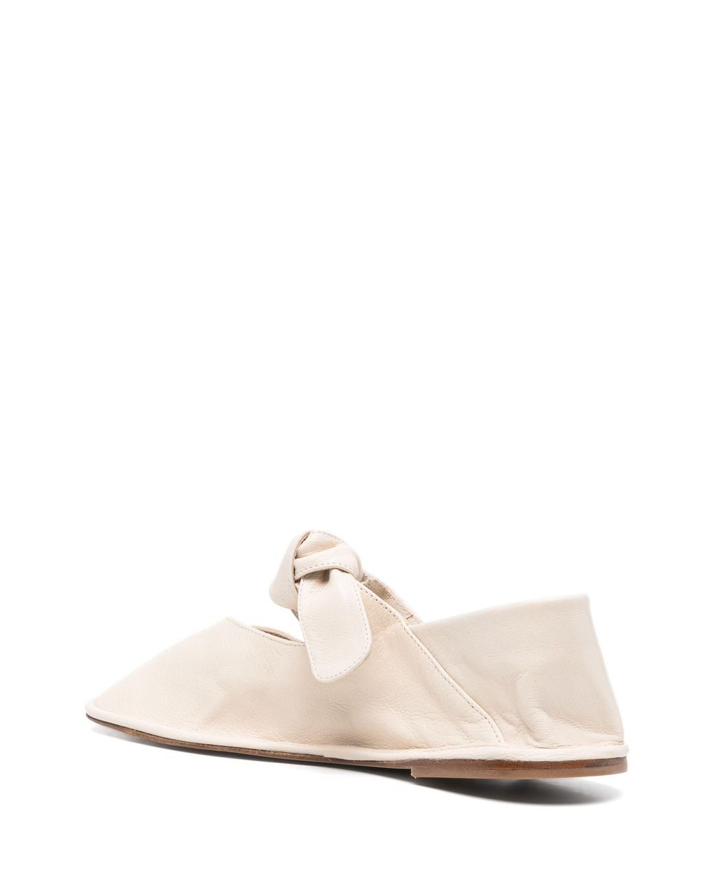 Hereu White Llasada Square-Toe Ballerina Shoes