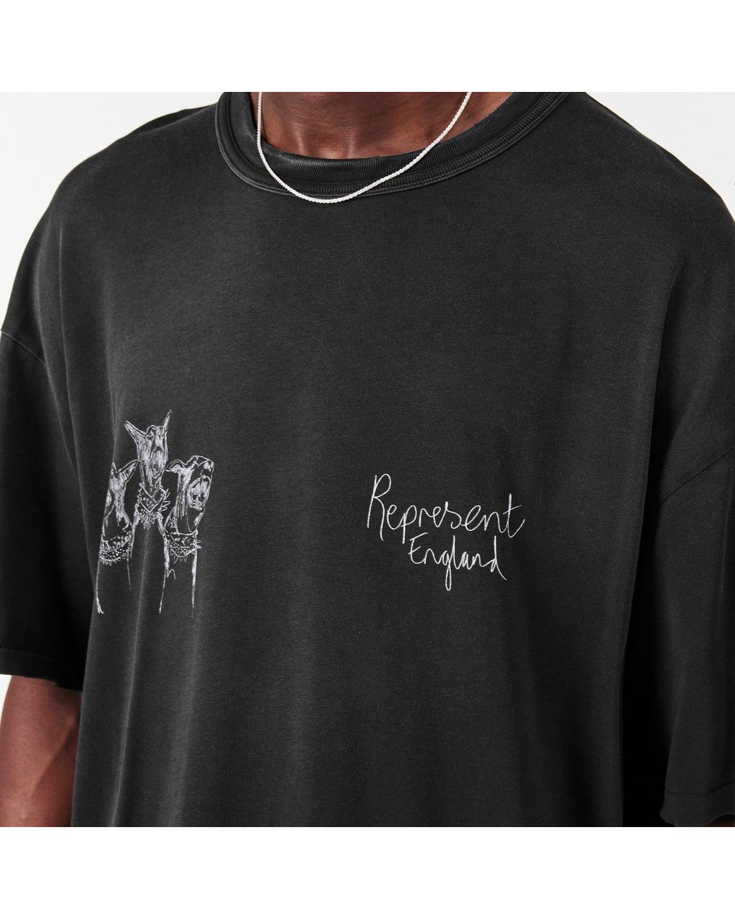 Represent Black Oversized T-Shirt for men