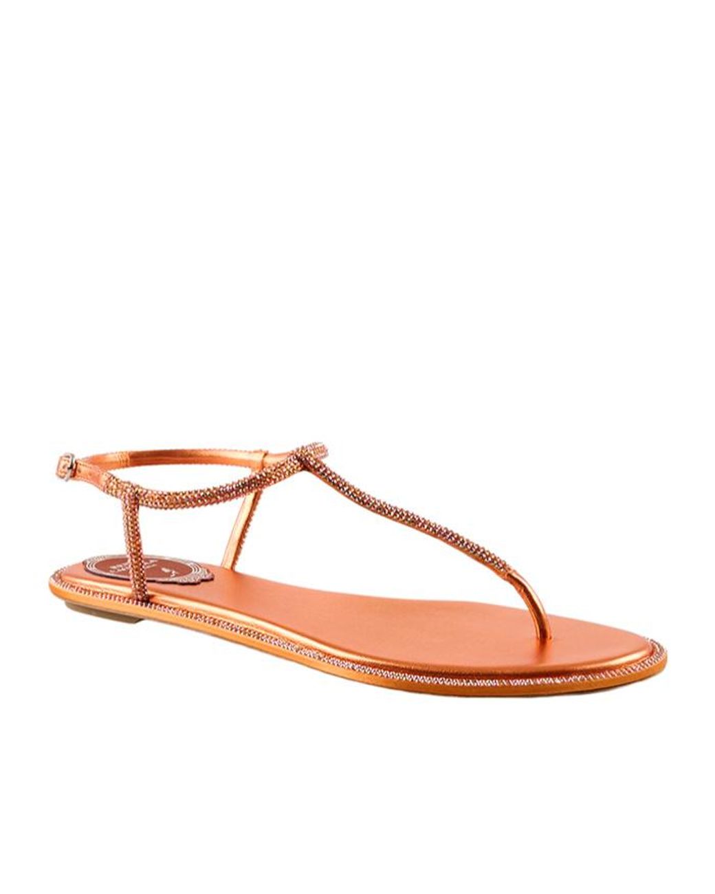Rene Caovilla Brown René Caovilla Diana Embellished Thong Sandals